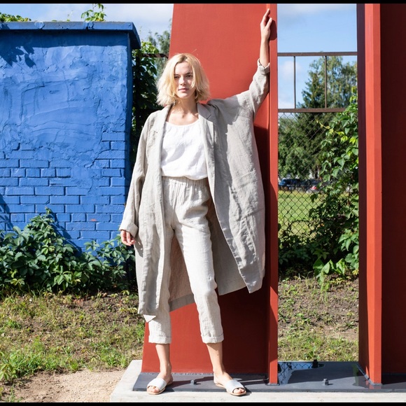 not perfect linen Jackets & Blazers - Linen oversized coat, made from 100% linen